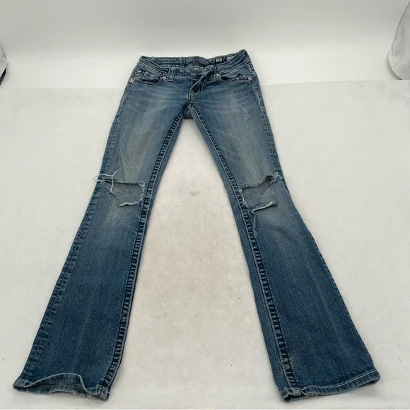 MISS ME JEANS Women’s JE534OB5X Boot Distressed knees embellished pockets sz 25 - Picture 2 of 14